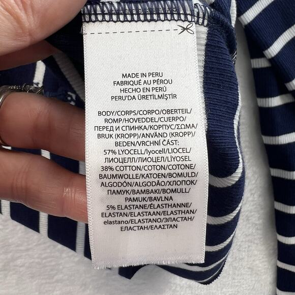 Polo Ralph Lauren XS Turtleneck Sweater Navy Striped Pullover Preppy Nautical - Picture 6 of 11